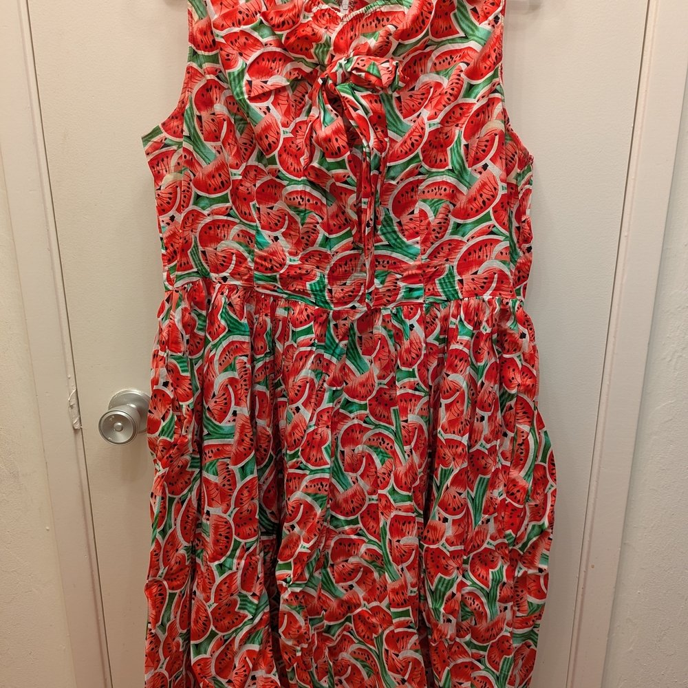 Retro Watermelon Print Dress